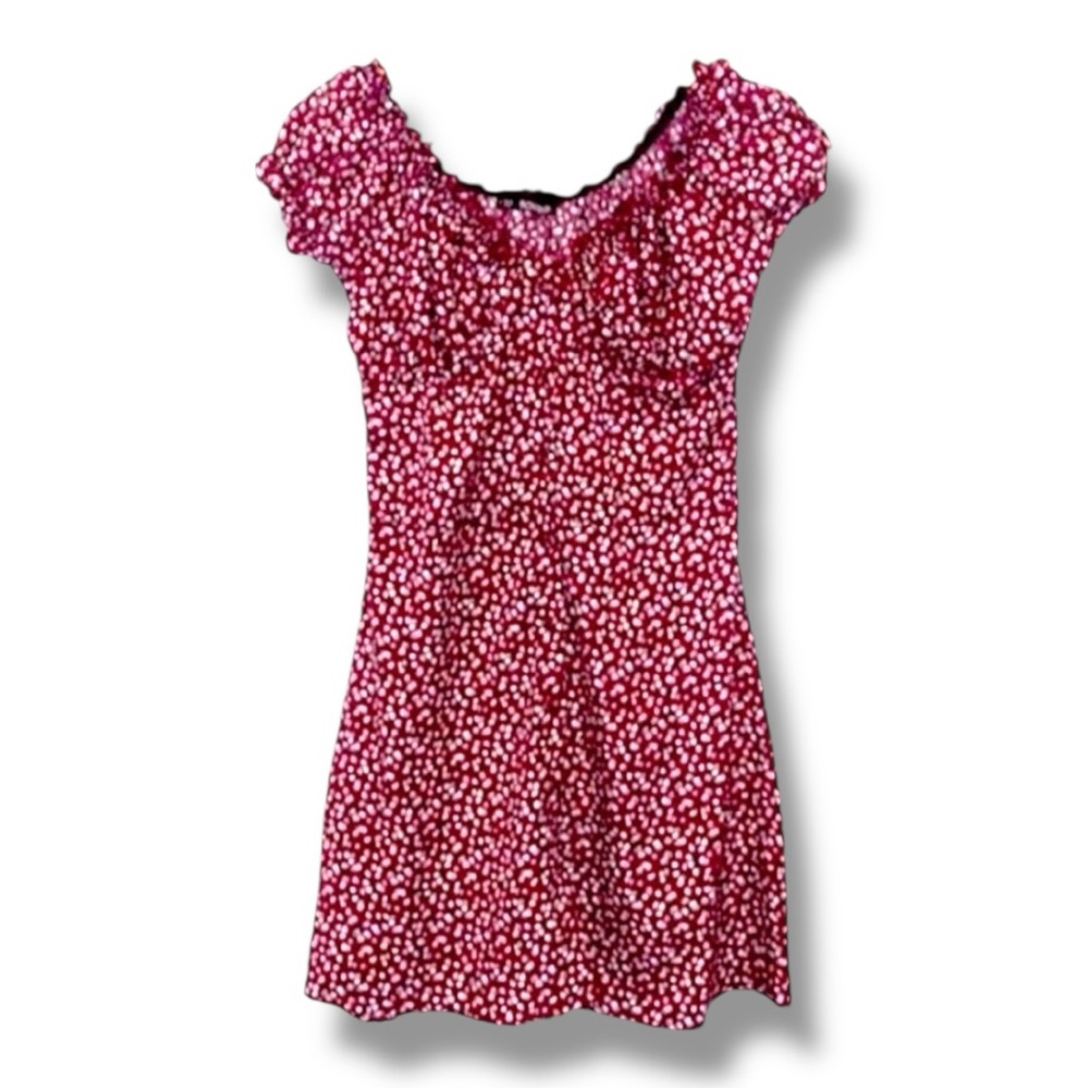 NOTEBuk Cranberry Floral Scoop Neck Empire Waist Dress SZ SM NWT
